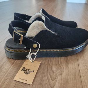 Dr. Martens Carlson Faux Shearling-Lined Suede Mules - UK 10